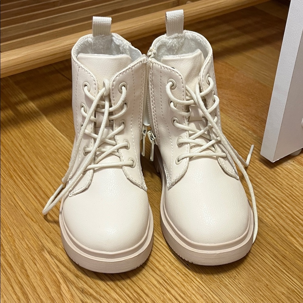 H&M Kids Off-White Lace-Up Boots
